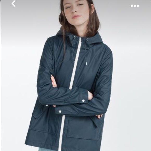 Zara Jackets & Coats Zara Navy Blue Raincoat Poshmark